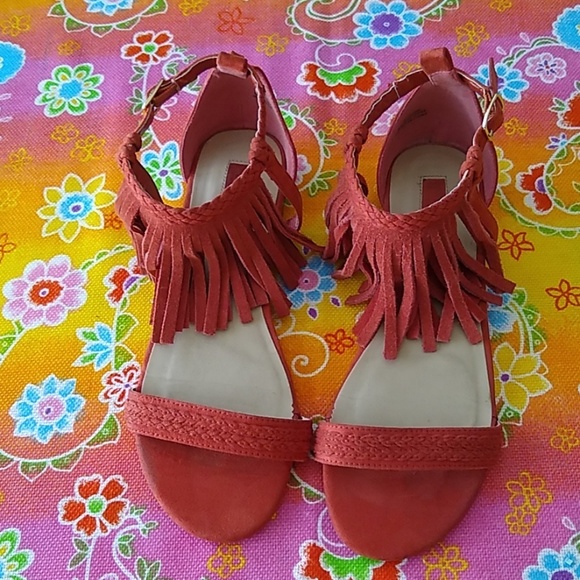Forever 21 Fringed Suede Flat Sandals - Picture 2 of 8